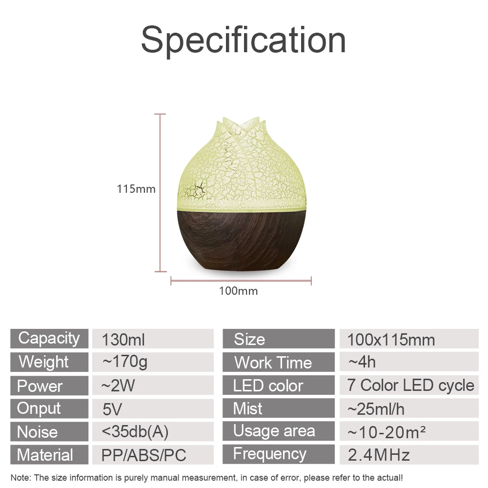 Ultimate Air Care Kit  Humidifier + Essential Oil Diffuser + Color-Changing LED Lamp w/ USB Cable & User Guide