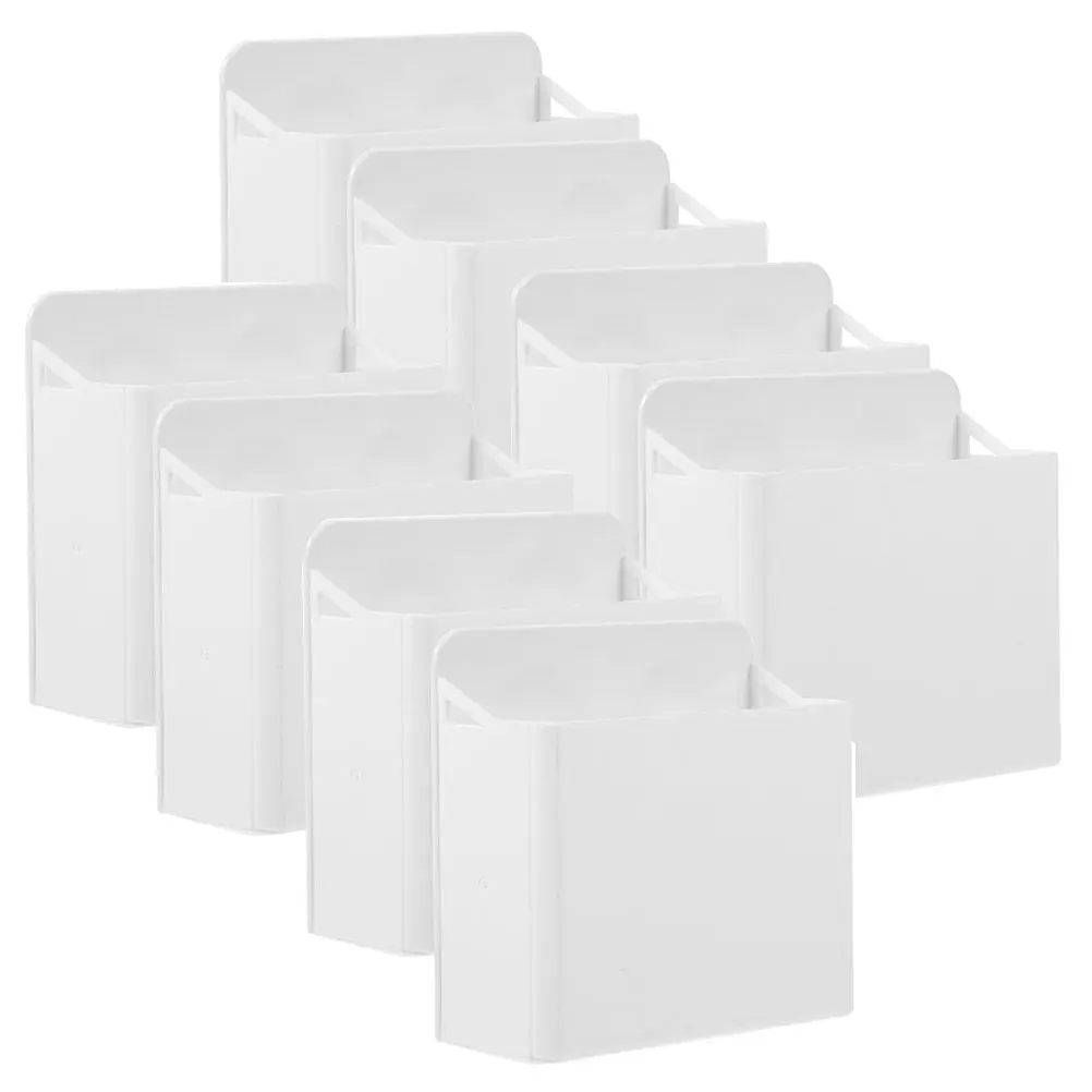 8Pcs Whiteboard Pen Storage Box ABS Plastic Marker Holder Suction Cup Organizer Pencil Container Strong Suction for Office Desk