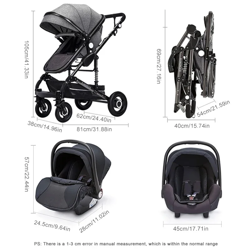 Hot Selling pasgeboren baby kinderwagen kinderwagen kinderwagen Coches Para Bebes. Luxe reis 3-in-1 kinderwagens voor baby's