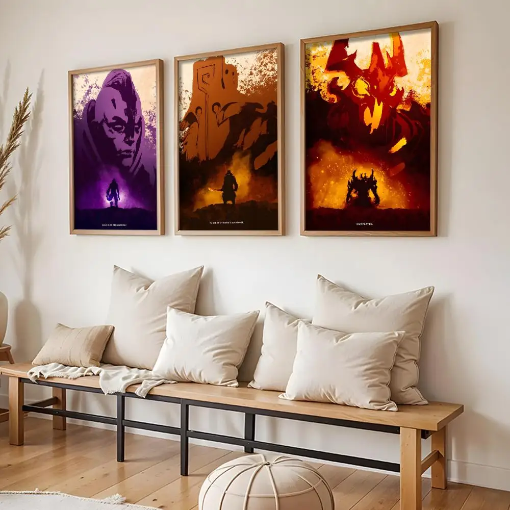 D-Dota 2 Game Poster Stickers HD Painting Self-Adhesive Art for Bedroom Living Room Home Decor Modern Wall Decals Gift