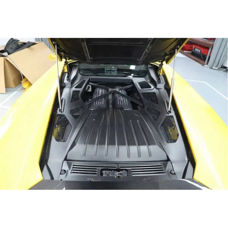 

High Quality OEM Style Dry Carbon Fiber Hood Engine Compartment Cover Plate Huracan LP580 LP610
