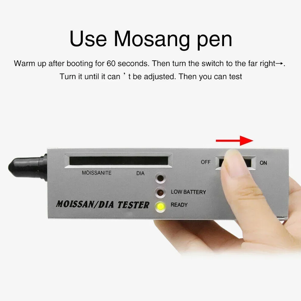 Home Moissan Tester Silver 9V Battery Detector Pen Diamond High Accuracy Jewelry Tools LED Moissanite Tester 4pcs/Set