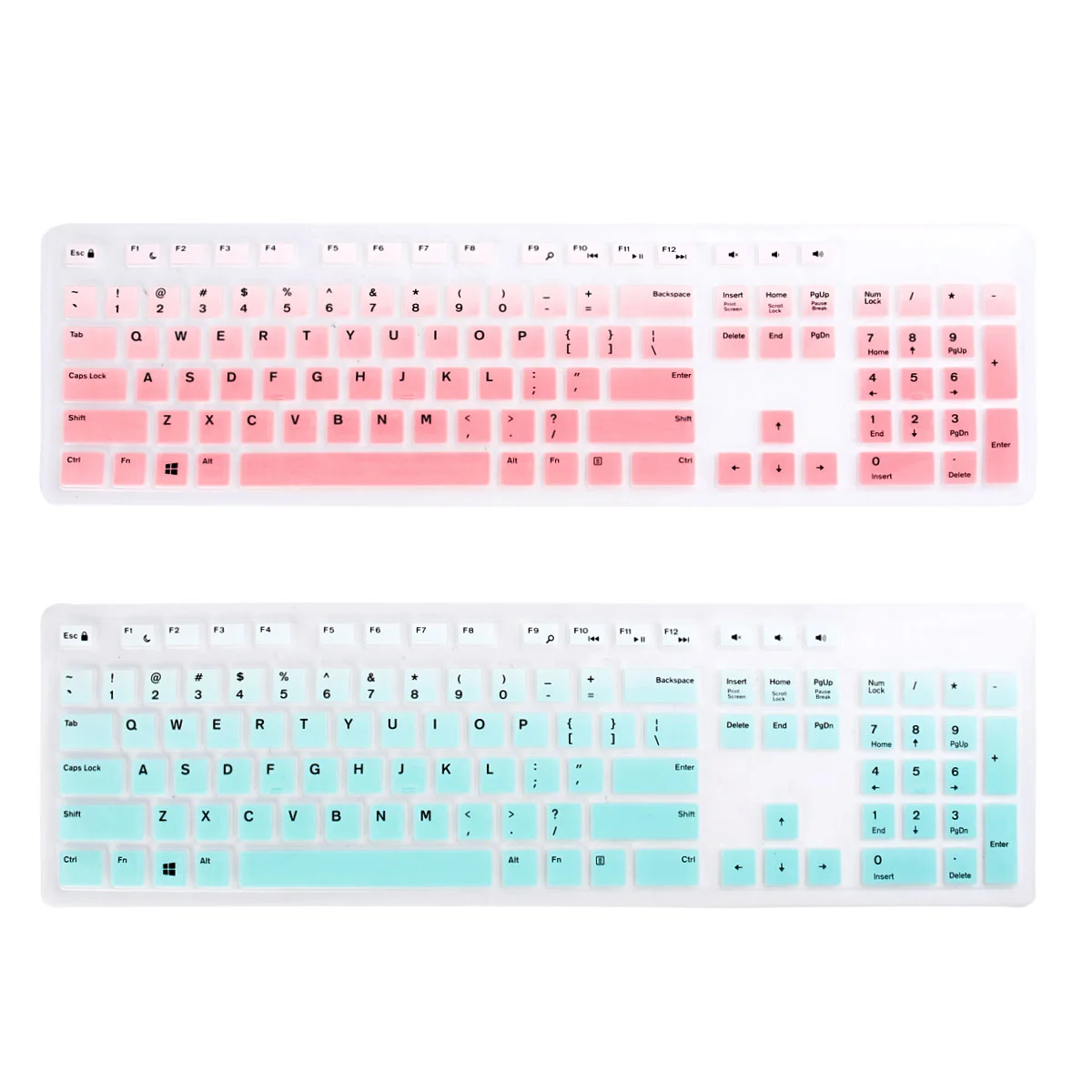 

2 PCS Computer Accessories Keyboard Skin Water Proof Cover Silicone Pink Thin Protective Film Office