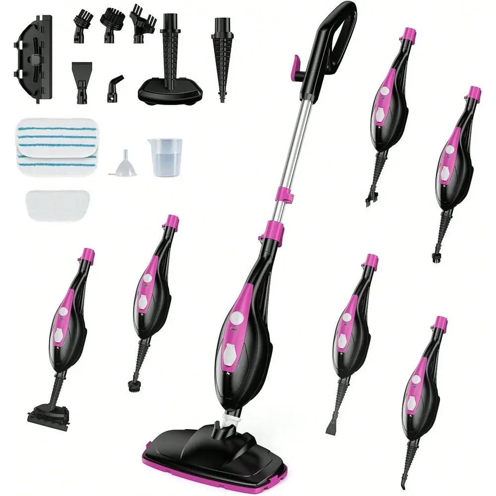 10In1 Steam Mop, 1550W Detachable Handheld Steam Cleaner For Floor Cleaning, 16FT Cord, 2 Washable Pads, MultiPurpose Floor Ste
