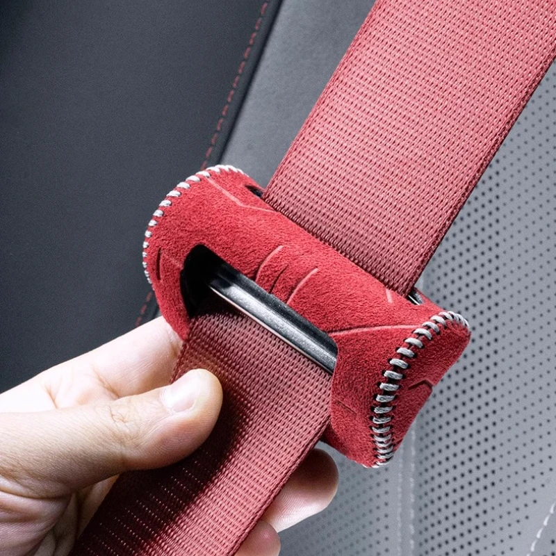 For Zeekr 007 GT  Suede Seat Belt Buckle Cover Durable Wear-Resistant Car Interior Decorative Modification Accessory
