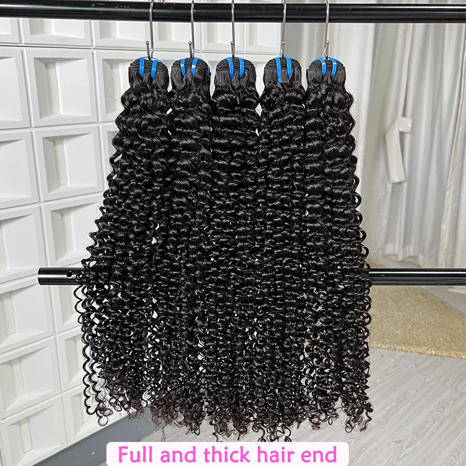Extensiones de cabello humano 100% rizado profundo para mujer, cabello Virgen sin procesar, Color Natural, rizado de 30 pulgadas, 12A, n. ° 1B
