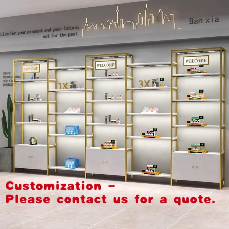 custom.Multideck Cosmetics Shelves Custom  Perfume Showcase Wooden Display Rack Cabinet Stand Beauty Shop Chain Store
