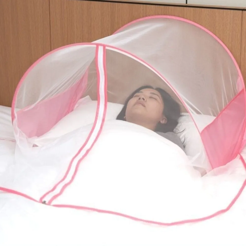 Portable Foldable Mosquito Net Single Lightweight Mosquito Net Stand Breathable No Installation Required Mesh Sleeping Net