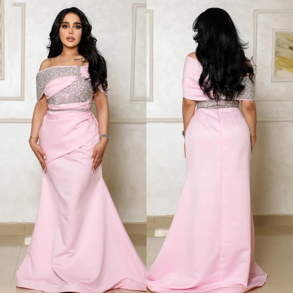 

Индивидуальные блестящие джерси с бисером и блестками Русалка с открытыми плечами Длинные платья на заказ Вечерние платья в китайском стиле Pastrol