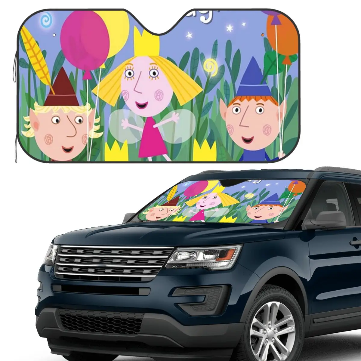 

Ben And Holly's Little Kingdom Birthday Magic Characters Sunshade Windscreen Car Front Windshield Window Sun Visor Covers