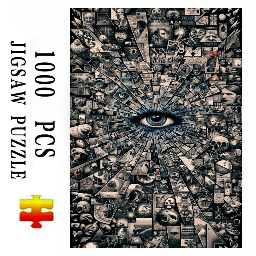 Surreal Giant Eye Skull Vintage Jigsaw Puzzles 500/1000/1200/2000 PCS Wall Decor for Living Room Gift No Frame
