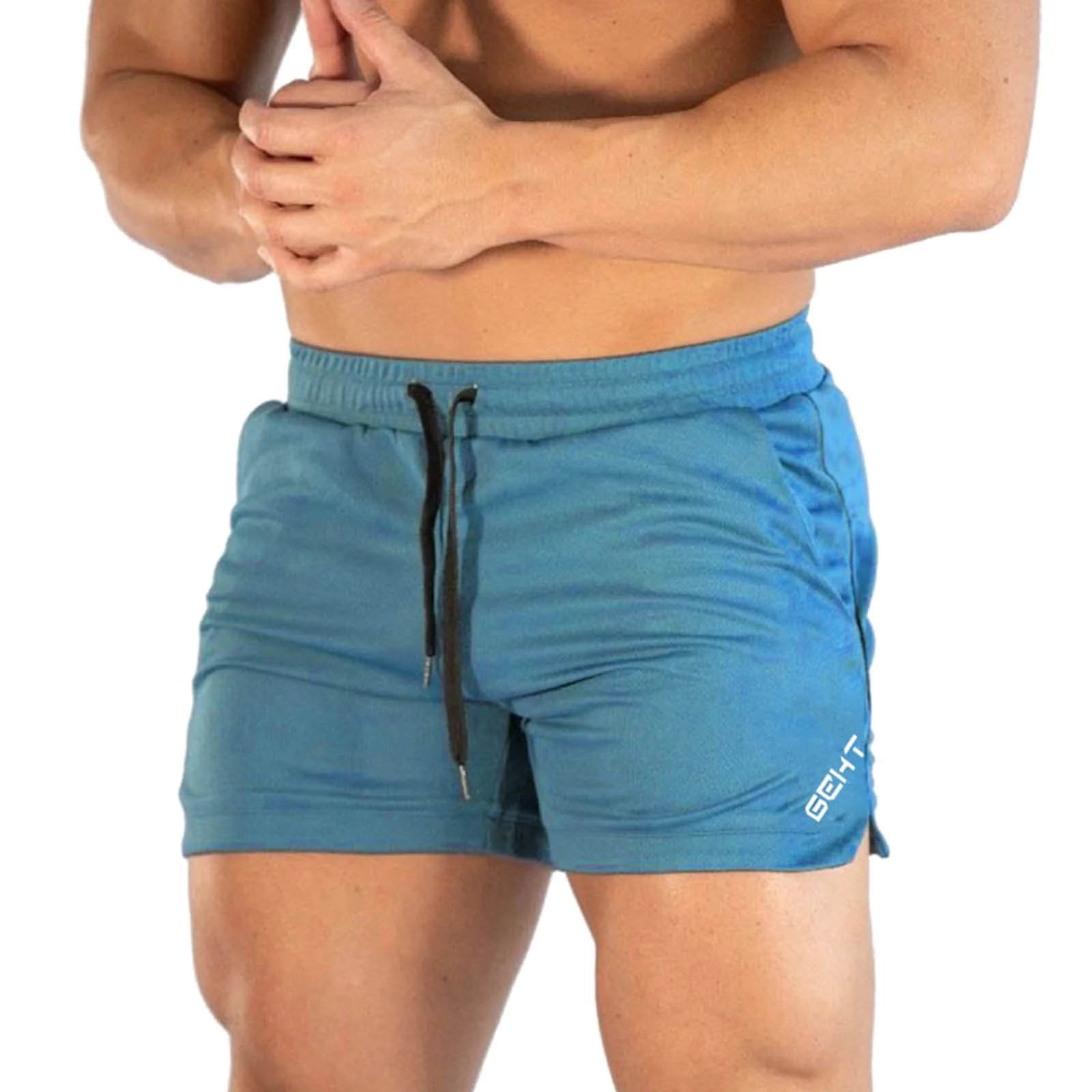 Mens Gym Training Shorts Men Sports Casual Clothing Fitness Workout Running Grid quick-drying compression Shorts Athletics