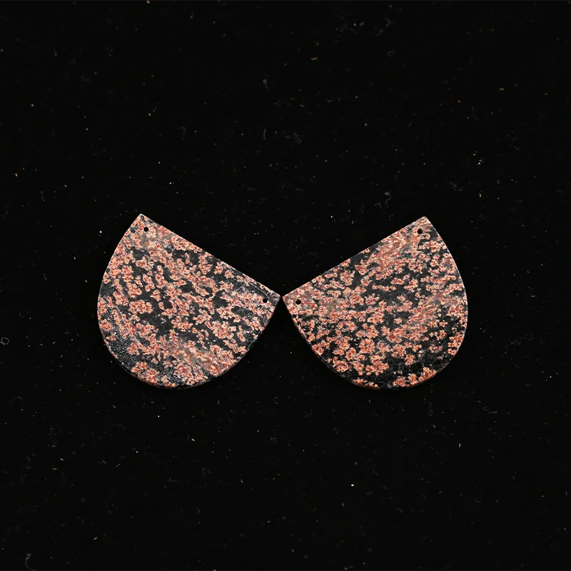 B&F Snow Flake Obsidian Earring Beads for Jewelry Making, Handmade Natural stones beads, Stones for jewelry Making Supplies