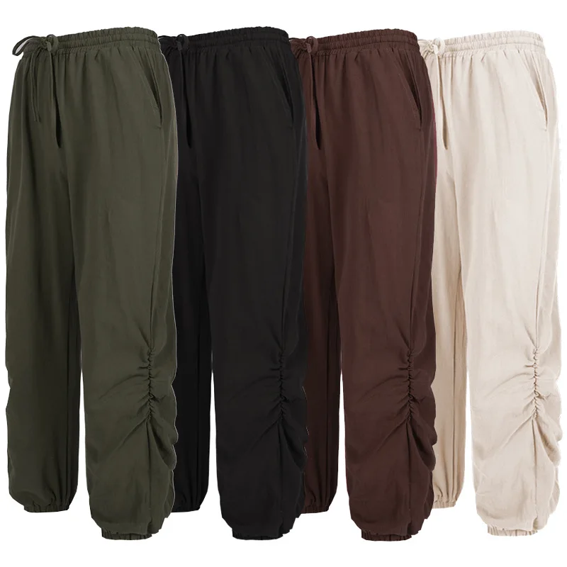 Men's Casual Pants Ankle Belt Fast Dry Middle Age Pirate ip Long Pants Comfortable Breathable Autumn Winter Spring Season