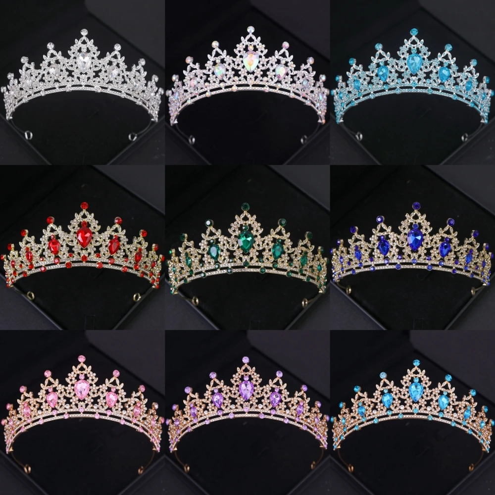 Baroque Crystal Tiaras And Crowns Party Rhinestone Prom Diadem Headband Bridal Wedding Hair Accessories Jewelry Crown Tiara Gift