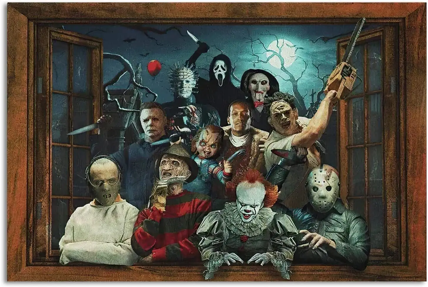 

Halloween Horror Characters Movie Print Art Canvas Poster For Living Room Decor Home Wall Picture