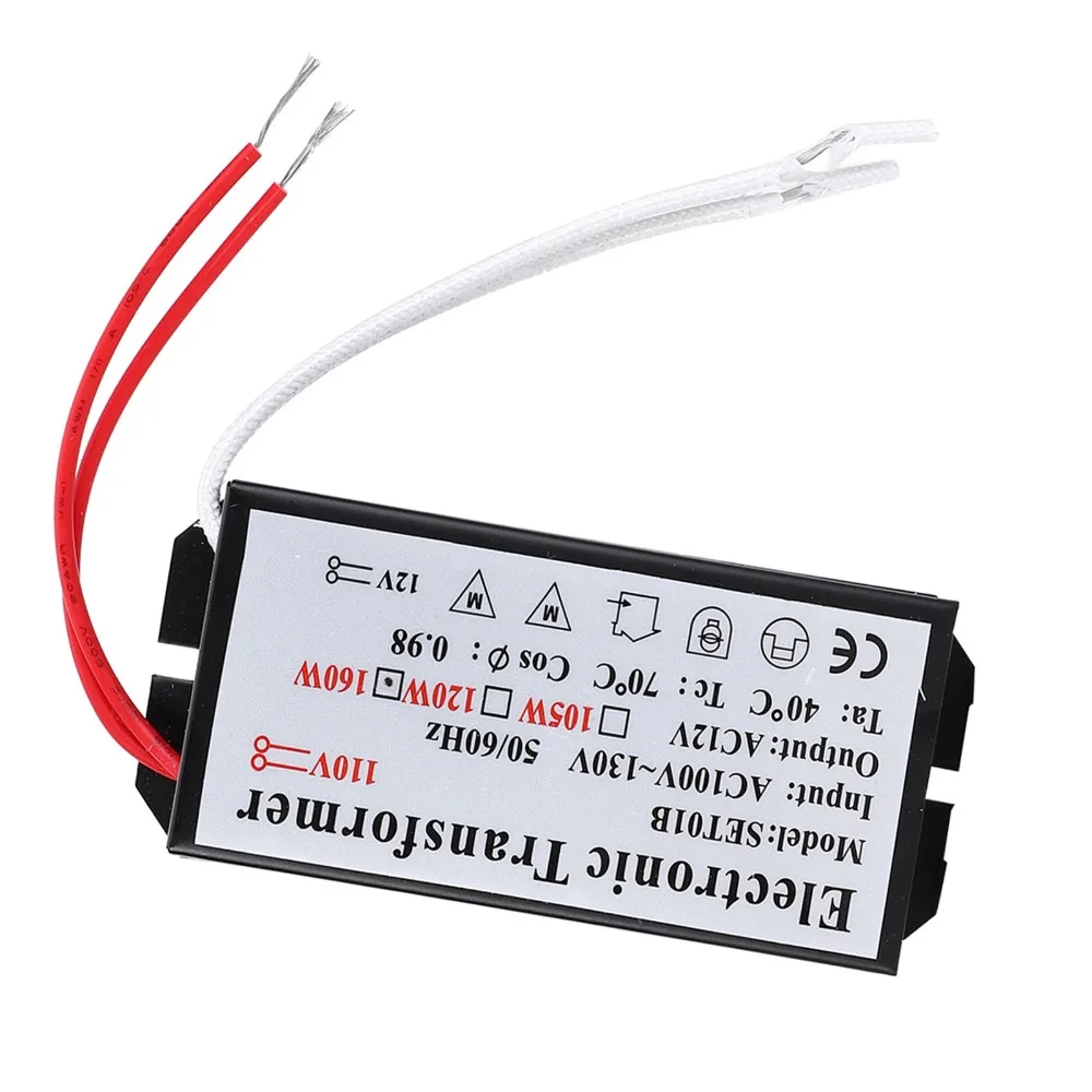 

Электронный трансформатор G4 от 110 В до 12 В, 160 Вт, компактный эффективный преобразователь напряжения, без шума для галогенных ламп G4 12 В