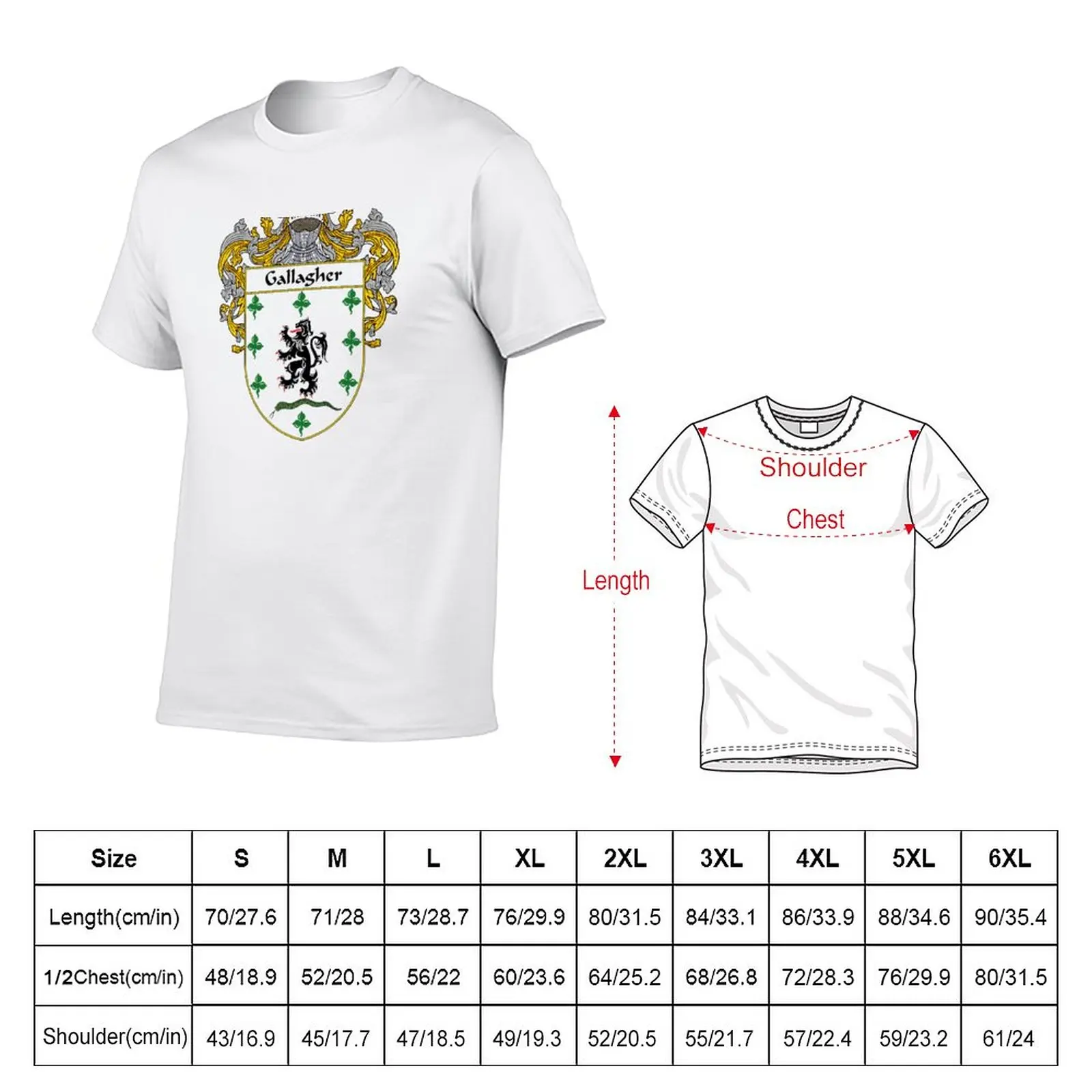 Gallagher Coat of Arms/Family Crest T-Shirt quick drying t-shirt Short t-shirt sublime t shirt heavy weight t shirts for men