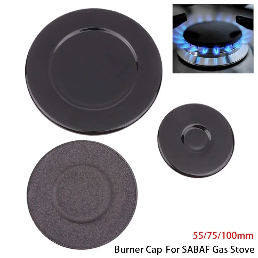 1 Peça Tampa de Queimador Durável 55/75/100MM, Tampa de Ferro Côncava para Queimador de Forno, Acessório para Fogão a Gás SABAF
