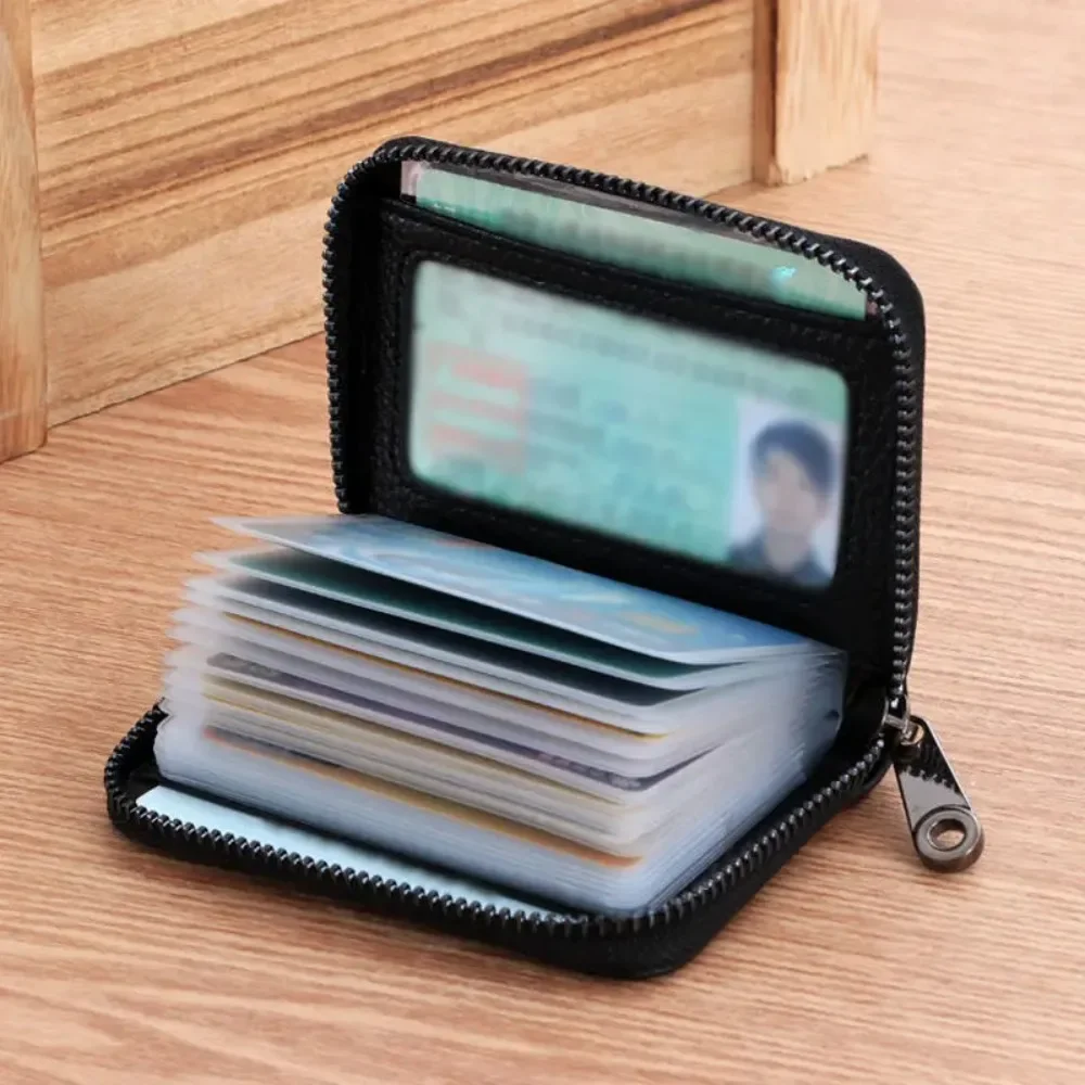 20 Detents Cards Holders PU Business Bank Credit Bus ID Card Holder Cover Coin Pouch Anti Demagnetization Wallets Bag Organizer