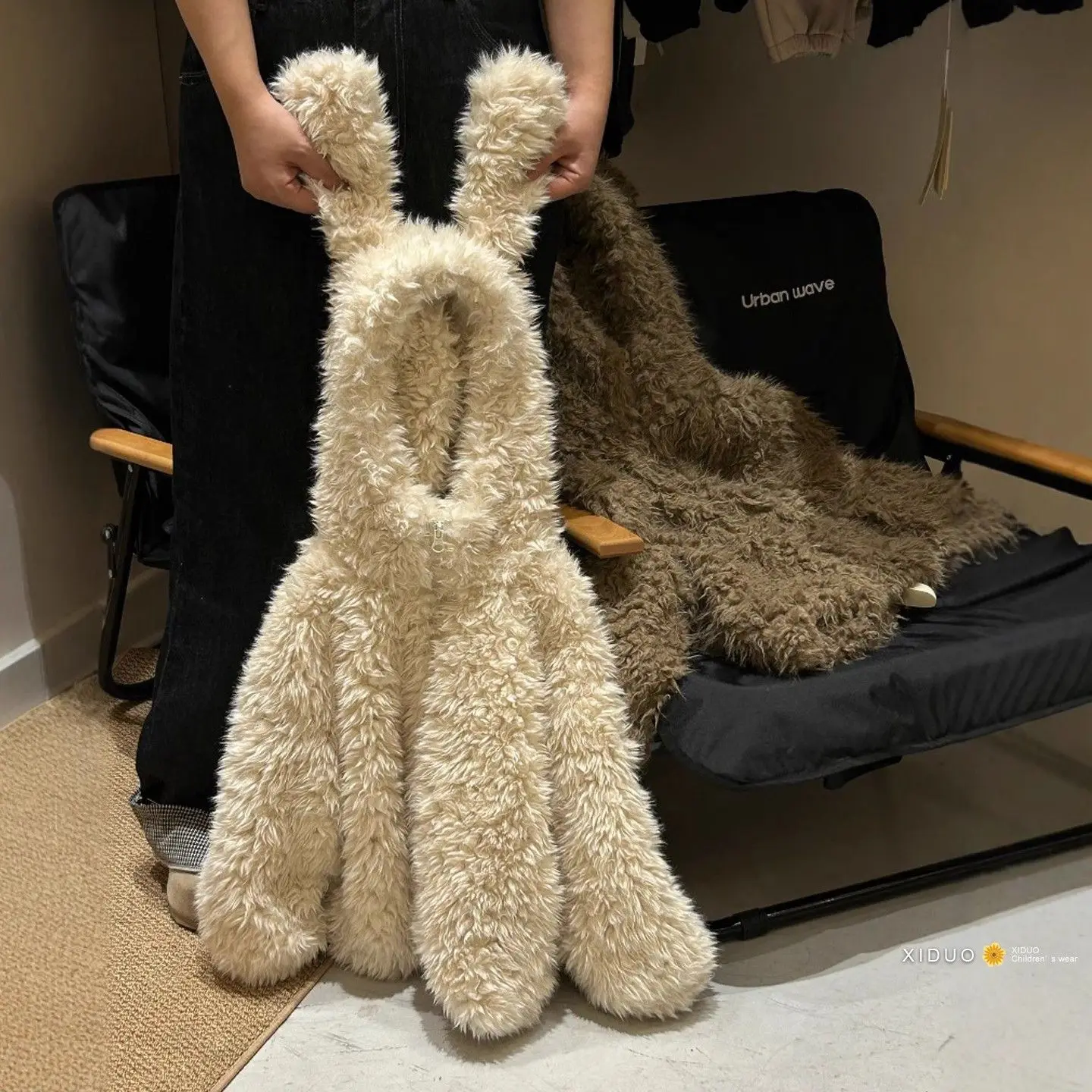 

Toddler Girl Woolen Jacket Rabbit Hooded Thick Warm Kids Girl Faux Fur Coat Winter Solid Infant Baby Girls Fluffy Parkas Coat