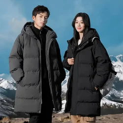 Chaqueta larga con capucha para hombre y mujer, Abrigo acolchado de algodón cálido a prueba de viento, Parka impermeable para nieve al aire libre, novedad de invierno, 2024