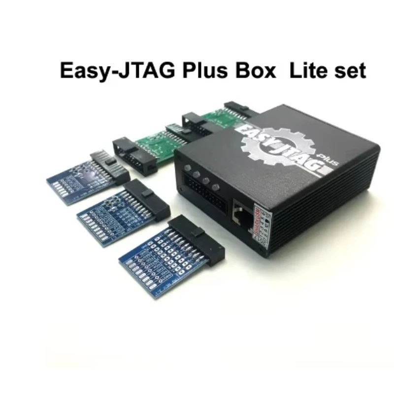 Easy-Jtag Plus Box Full Set (including eMMC socket), suitable for HTC, Huawei, LG, Motorola, and Samsung devices.