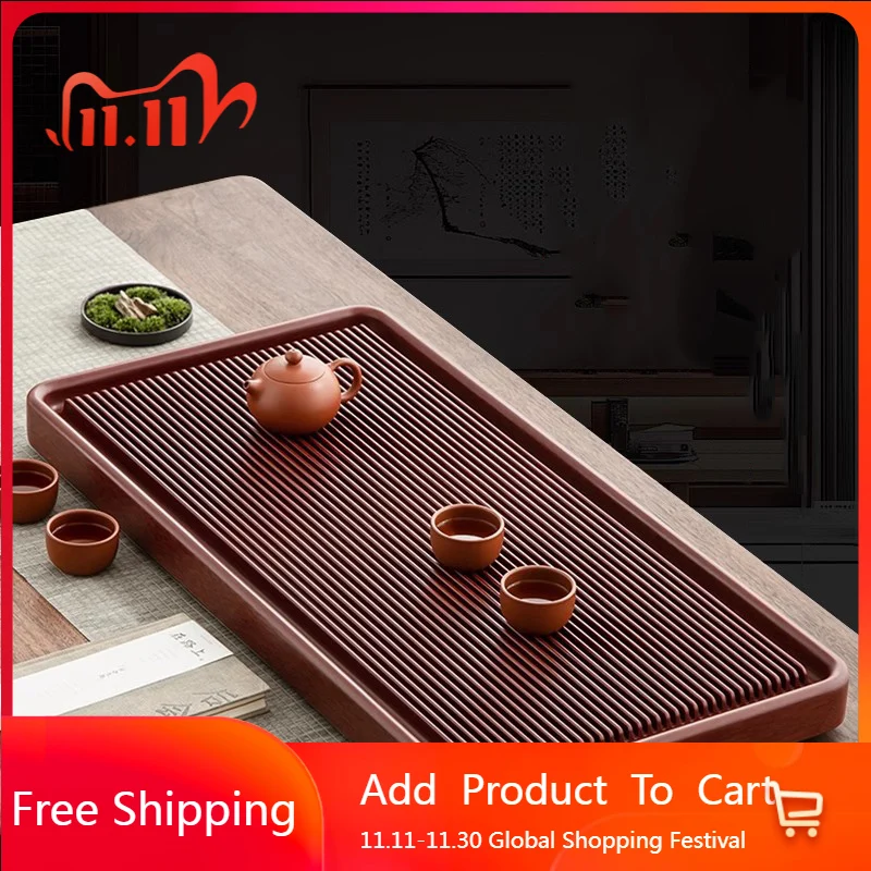 

Luxury Wooden Tea Tray Accessories Pot Drainage Drip Valet Tea Tray Decorative Kitchen Living Room Bandeja Madera Home Products