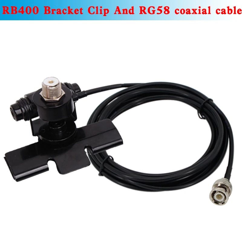 Nagoya RB-400 Car Antenna Mount Bracket Clip with 5M Extension Coaxial Feeder Cable for QYT Baojie KT-8900R TH-9800 Mobile Radio
