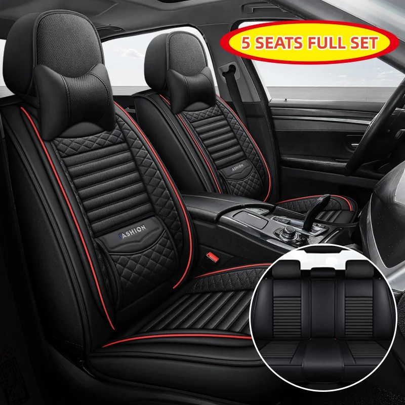 

(Комплект Comfort Edition) Чехлы на сиденья автомобиля на пять мест, оснащенные двумя удобными подголовниками, роскошные льняные чехлы с полным покрытием, универсальные, дышащие, комфортные, износостойкие, подходят для всех сезонов, идеально подходят для 