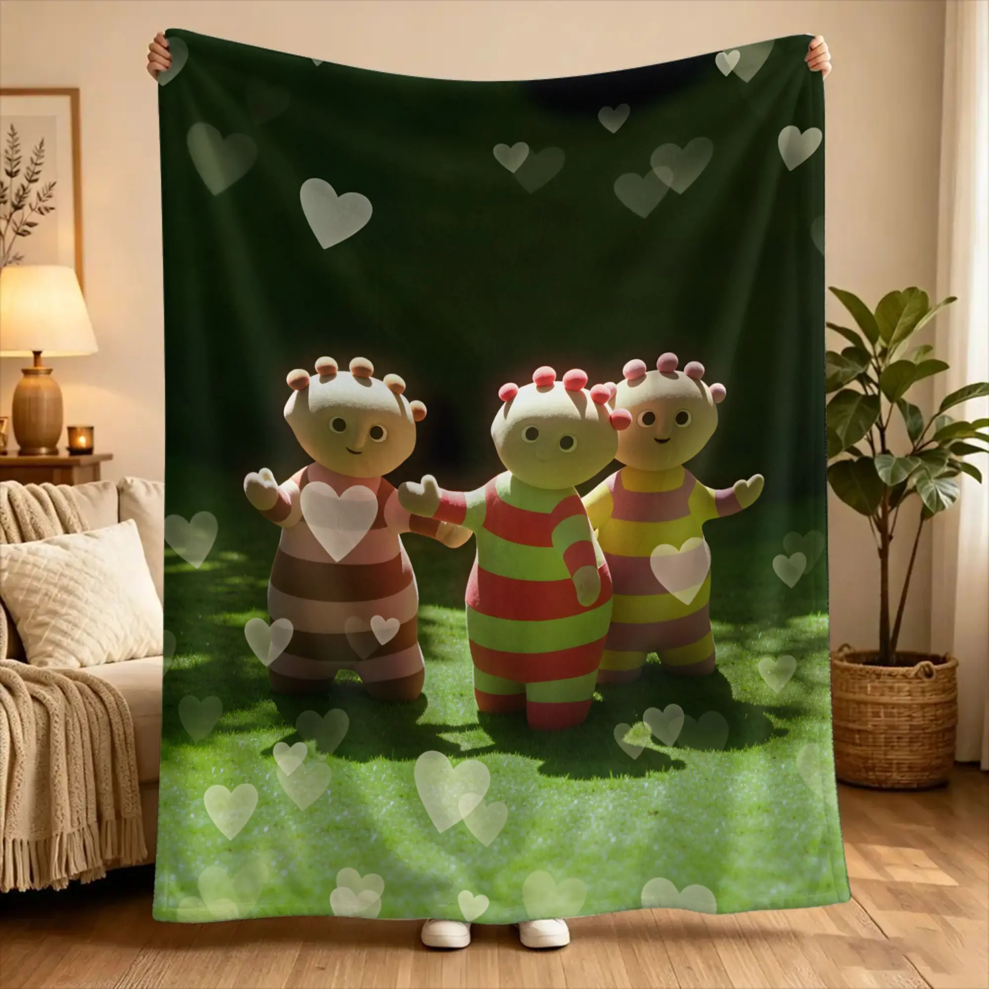The Haahoos In the night garden Flannel Blankets Warm Throw Blanket for Outdoor Camping Street Trend Bedspread Sofa Bed Cover