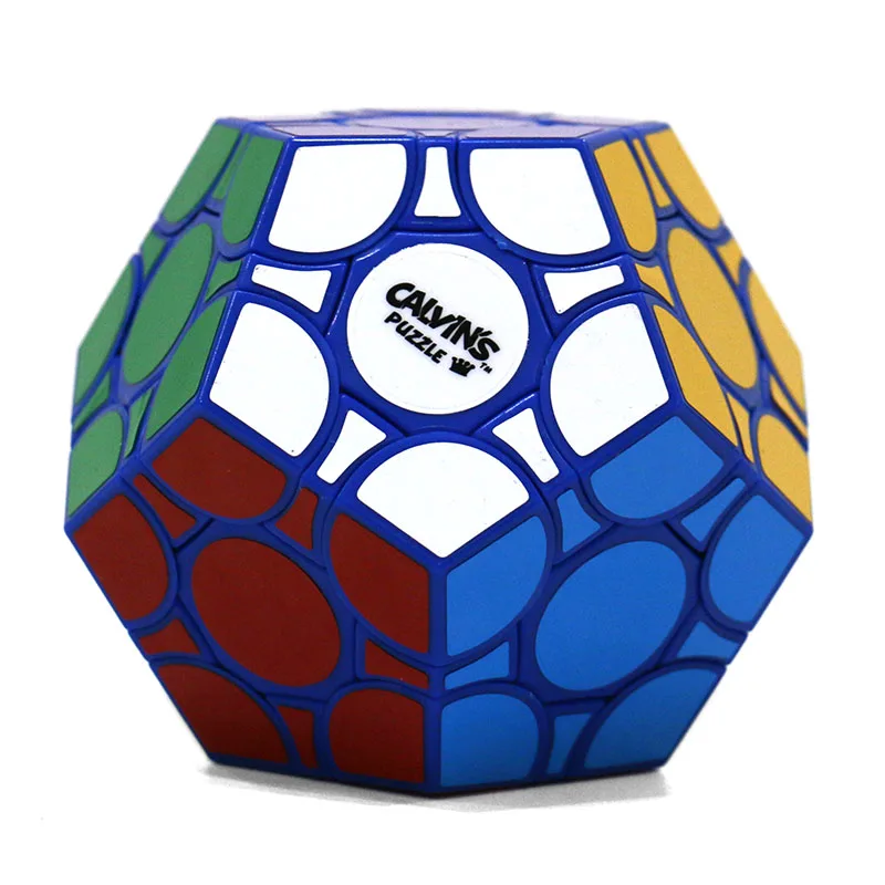 Calvin's Puzzle Cube Evgeniy Curvy Megaminx Blue Body Traditional Black and White Shaped Petal Five Magic Cube Bubble Toys