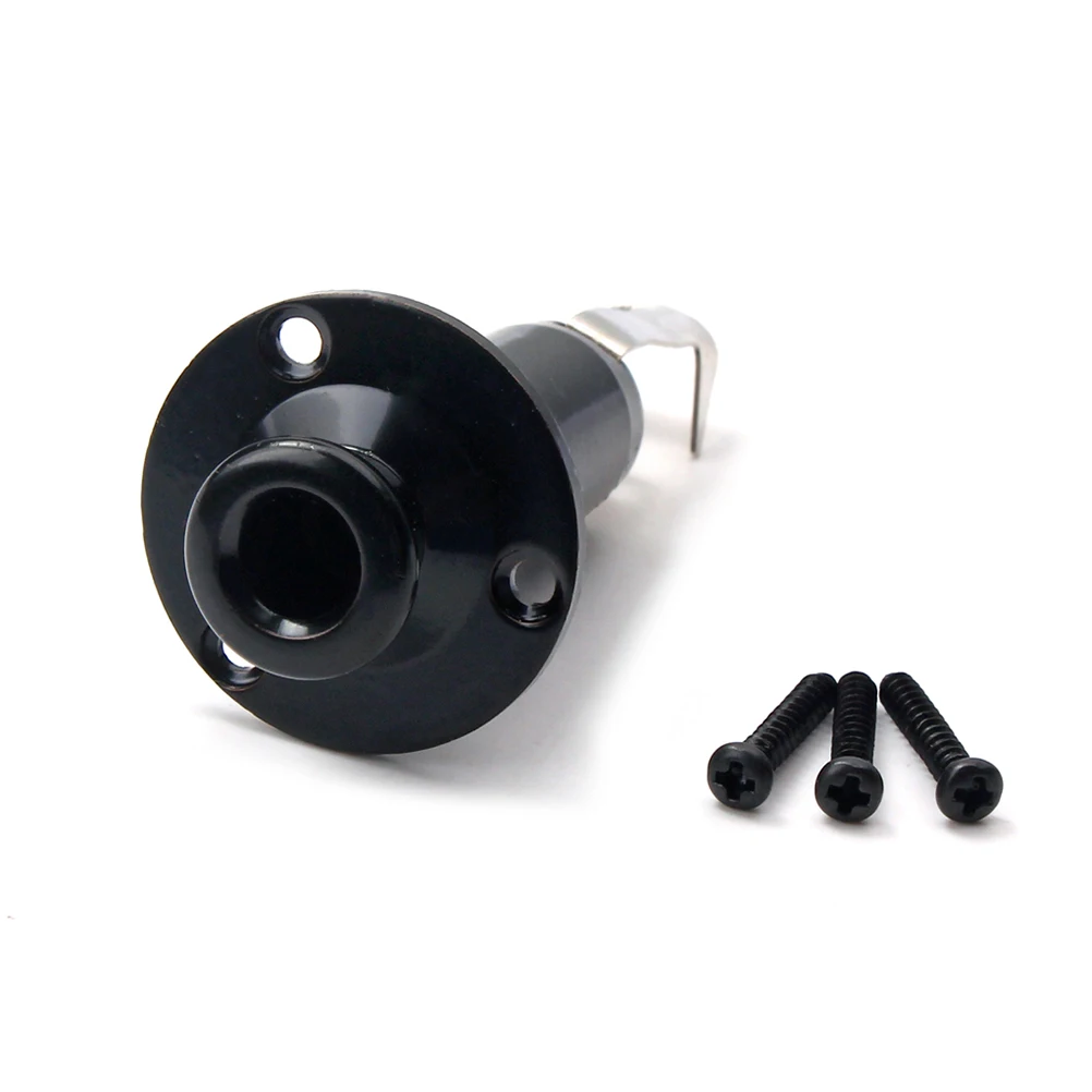 

Black Tube Insert Guitar Output Jack Cylinder Stereo Mono Input Socket Endpin
