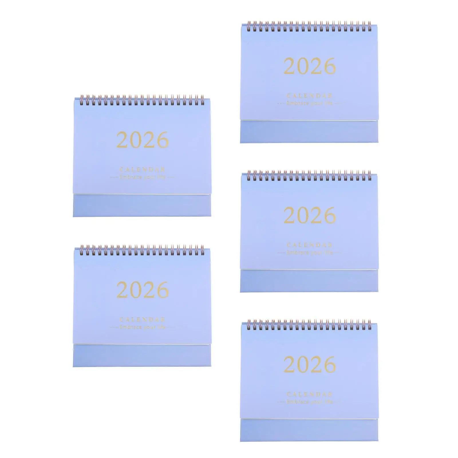 

5pcs Set of 5 Calendar 2026 Notepad 2025-2026 Table Desk Flip Standing Desktop Mini Planner