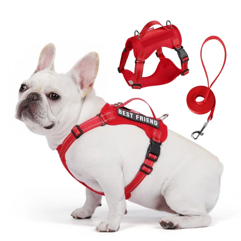 Full Surround Reflective Dog Harness Adjustable Magic Tape Comfort Padded Chest Vest Strap For Small Medium Dogs Walking