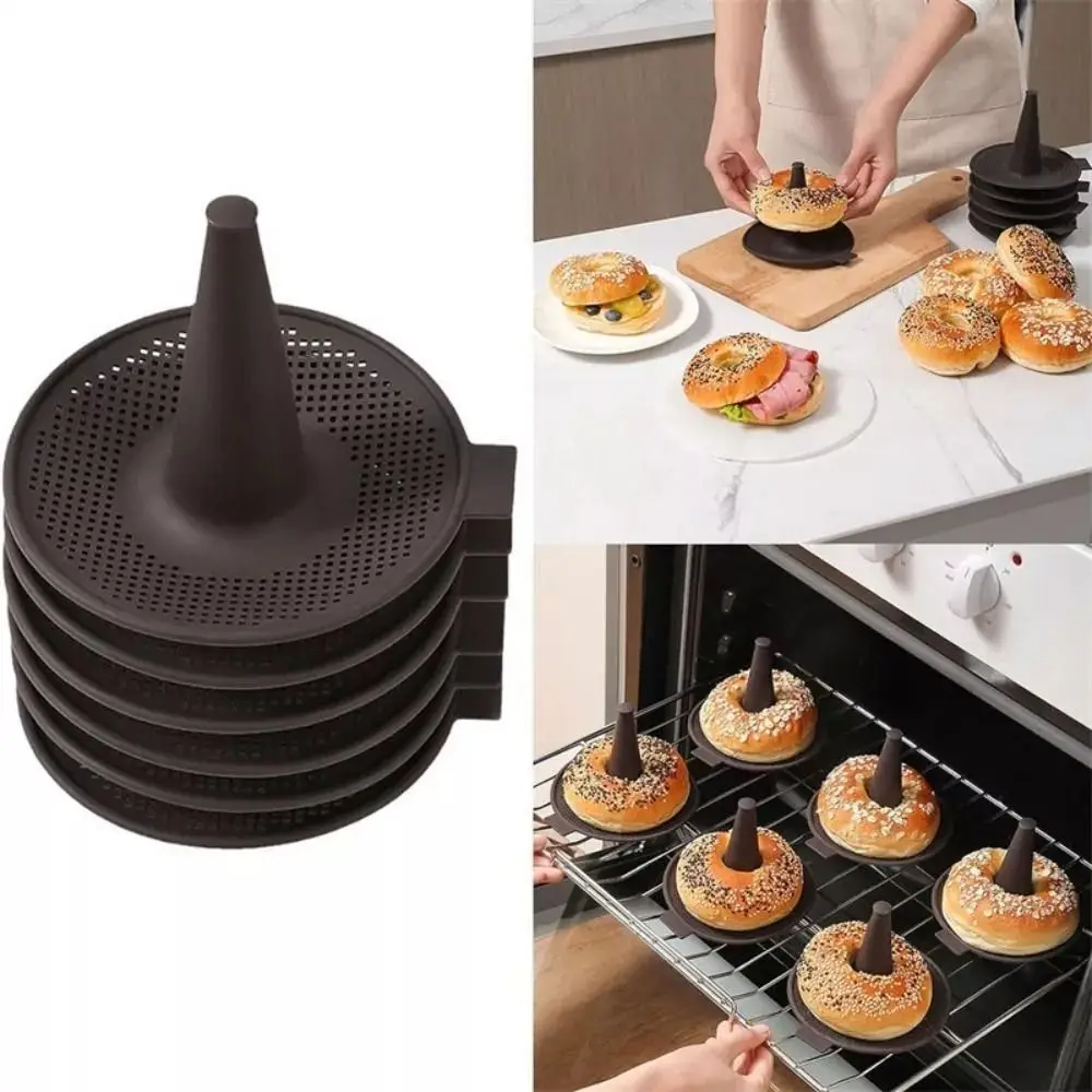 3/4/6Pcs New Conical Shape Donut Mold Silicone Practical Bagel Pans Set Portable for Baking Home Bread Mold