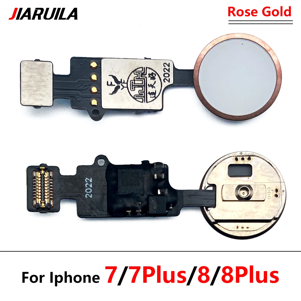 5Pcs，New For iPhone 6 6s 7 8 Plus 5s Fingerprint Sensor Home Return Key Menu Button Flex Ribbon Cable