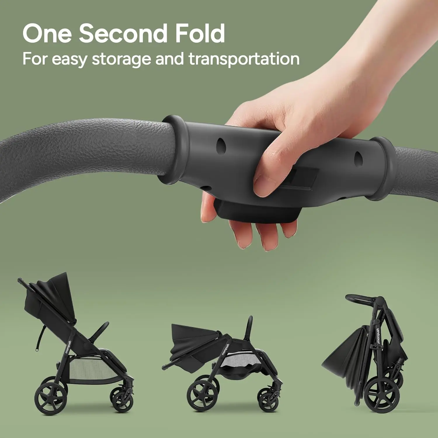 Baby Stroller for Toddler, Infant & Newborn | Spacious Seat & Lie-Flat Mode | Compact One-Hand Fold, UPF 50+ Canopy