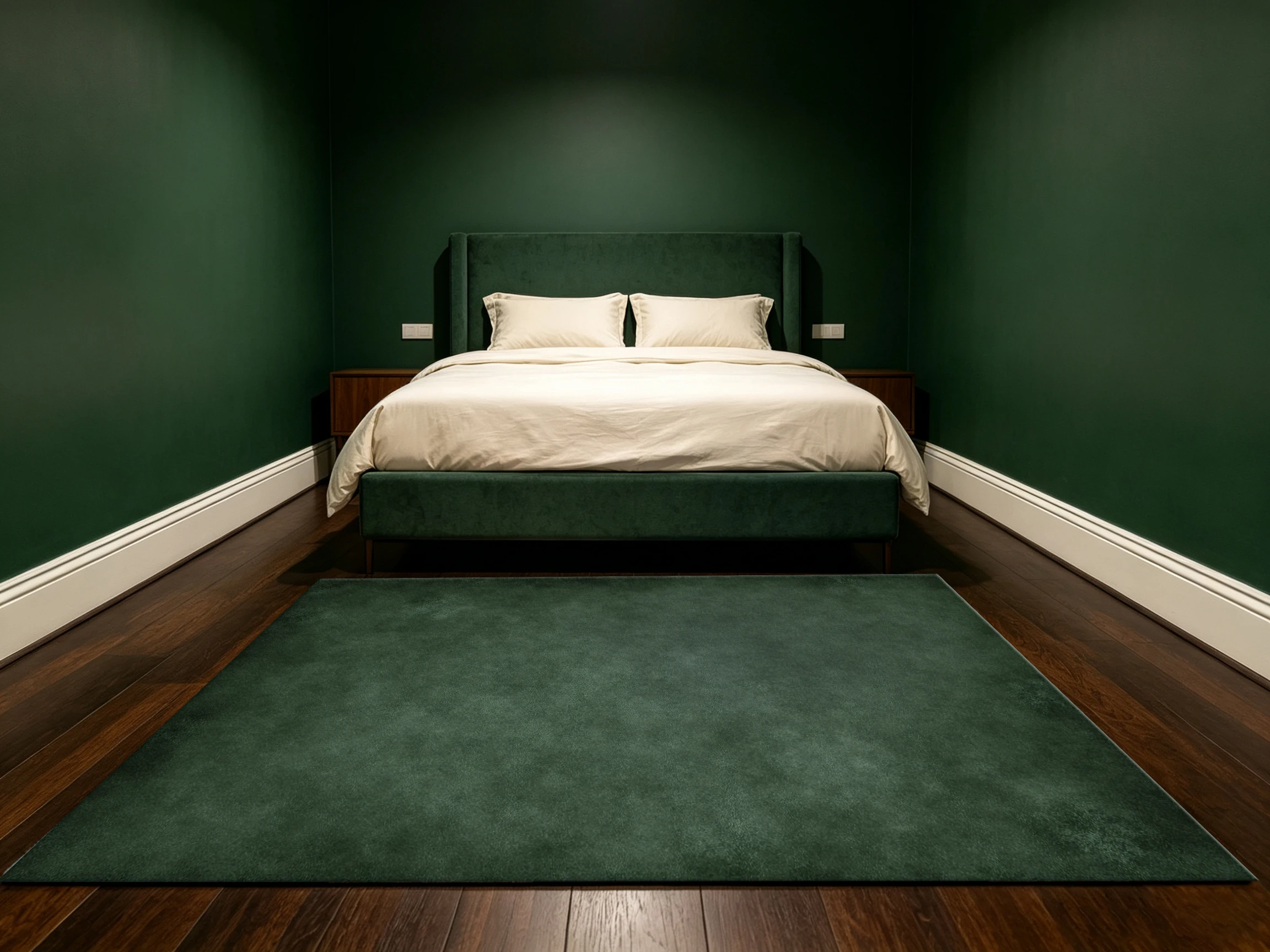 2D Velvet Carpet, 2D Velvet Carpet, Dark Green, Vintage Style, Plain Color, Soft and Comfortable, Suitable for Living Rooms and Other Places.