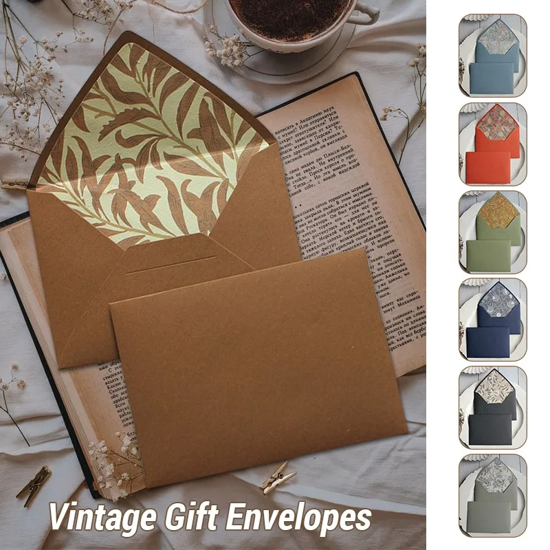 

1PC Vintage Morandi Color Gift Envelopes Lining Envelopes Wedding Invitation Wrapper Business Envelopes Office Stationery
