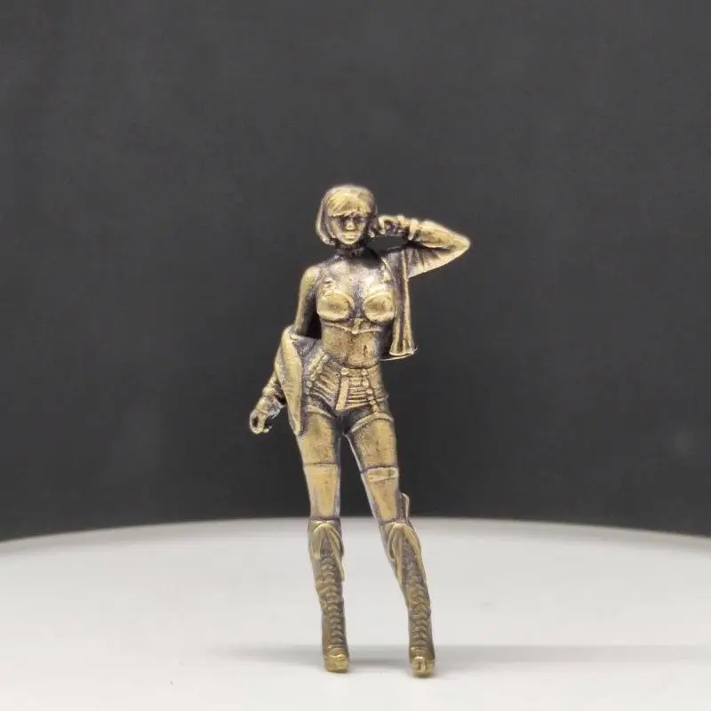 Brass Paintable Modern High-heeled Beauty 1:64 Scale Model Doll Miniature Figure Model Ornaments Sexy Car Model