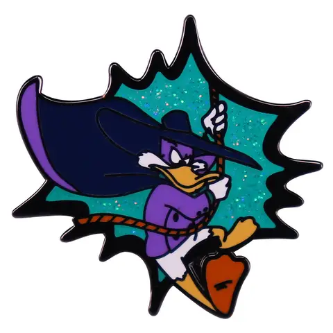Darkwing pato broche dos desenhos animados detetive pato emblema roupas chapéu pino acessórios de metal presentes das crianças