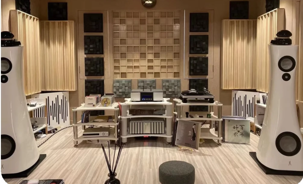 3 طوابق من الخشب الصلب Hifi مكبر للصوت رف مضخم الصوت CD خزانة المتكلم مضخم الصوت معدات امتصاص الصدمات رف الأظافر