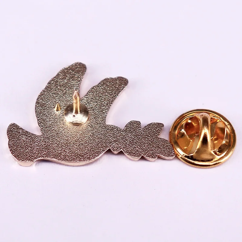 Peace Dove Olive Branch Enamel Pin Animal Metal Badge