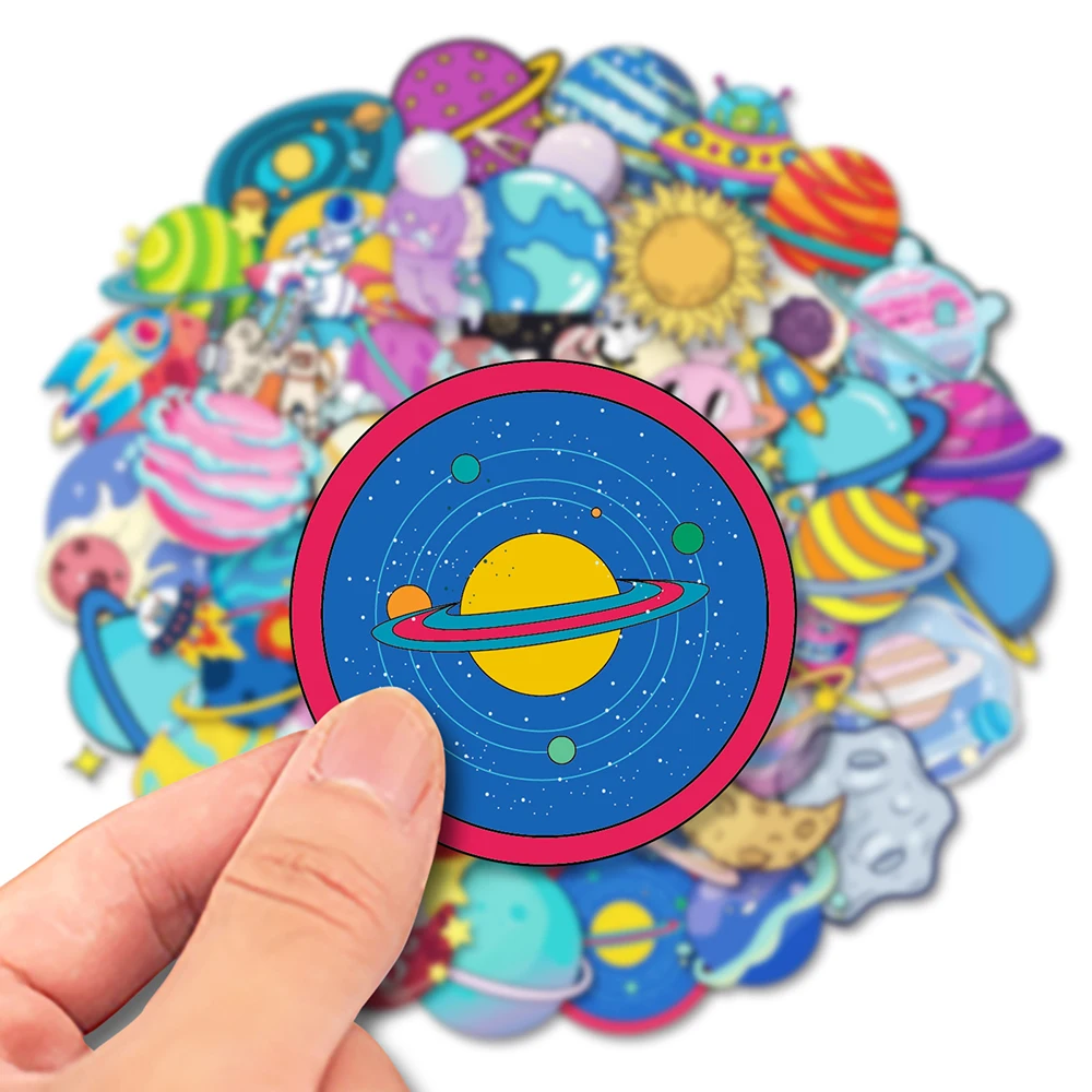 10/30/50PCS Cosmic Planet Cartoon Graffiti Stickers Fridge Guitar Laptop Motorcycle Travel Waterproof Sticker Cute Decal Toy