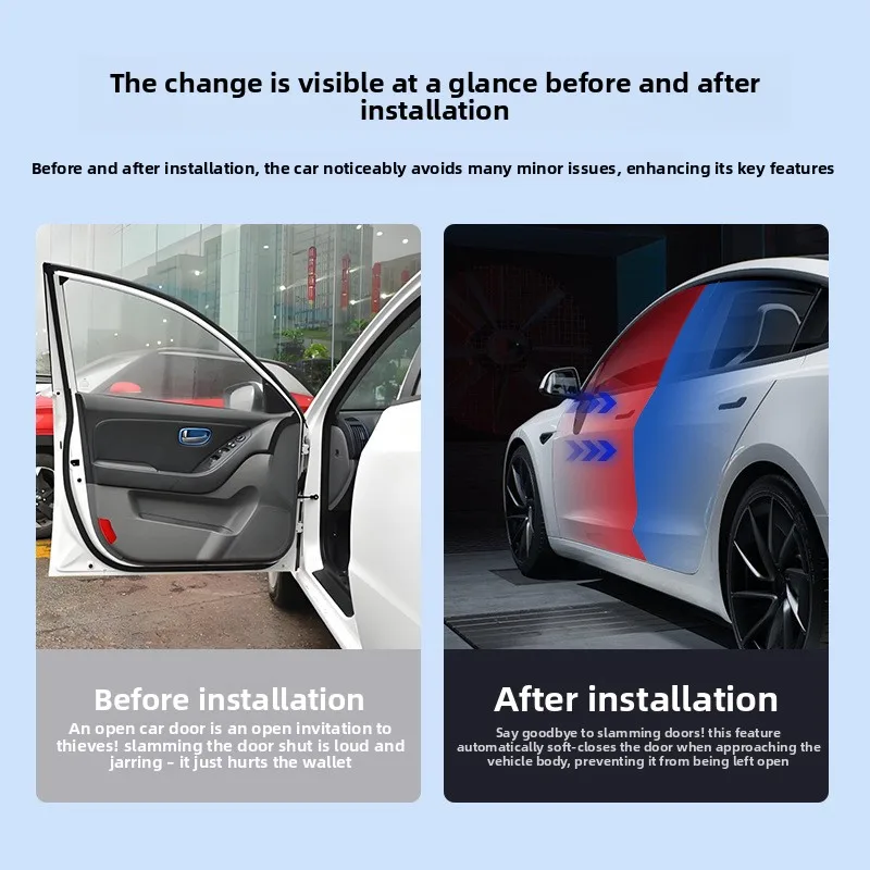 

Automatic Door Soft Closing for Tesla Model 3 Y 3 Highland New Y Juniper 4-Door Anti Pinch Auto Electric Suction Door Softclose