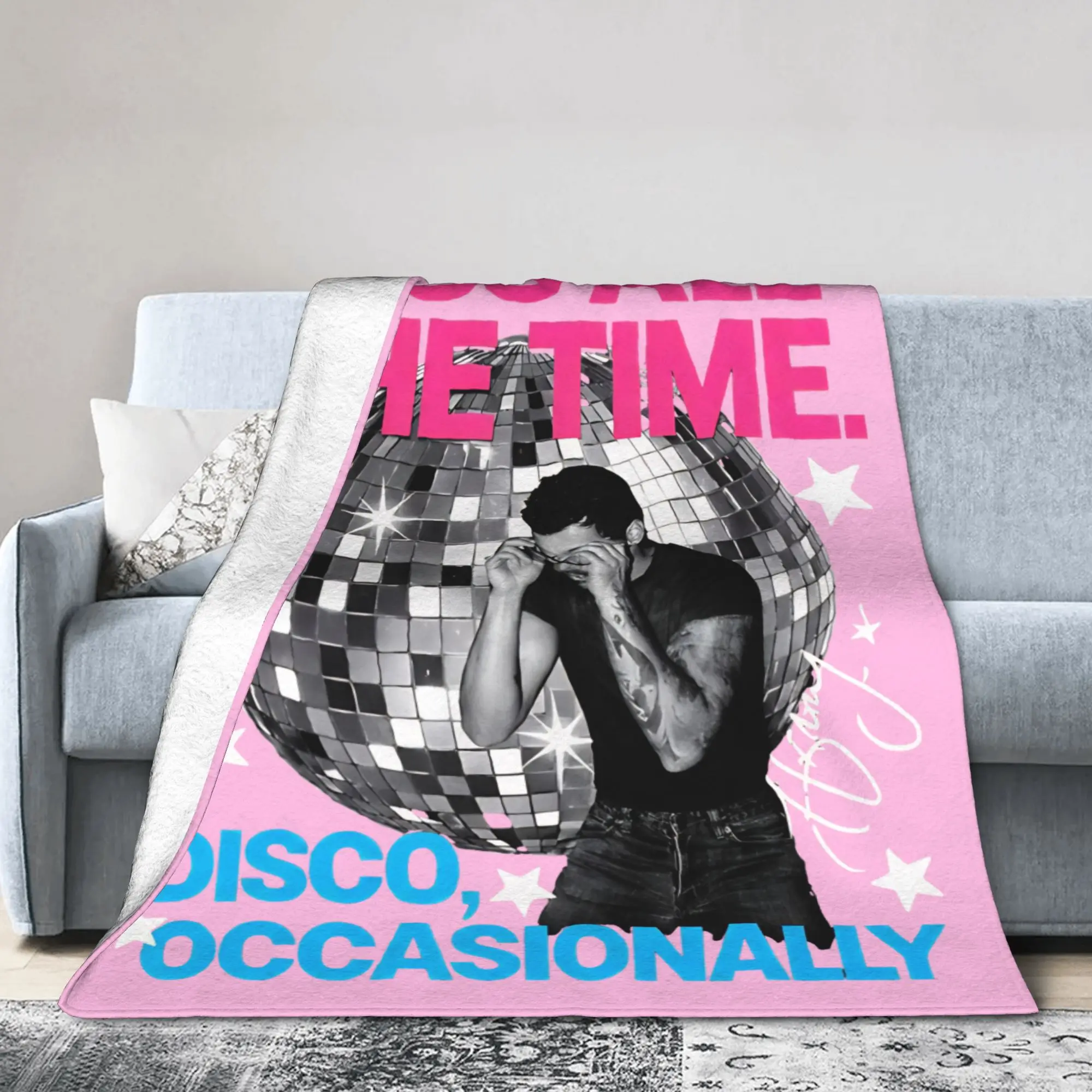 Harrys Styles Kiss All The Time Disco  Blanket Fleece  Lightweight Throw Blanket for Outdoor Travel Bed Rug