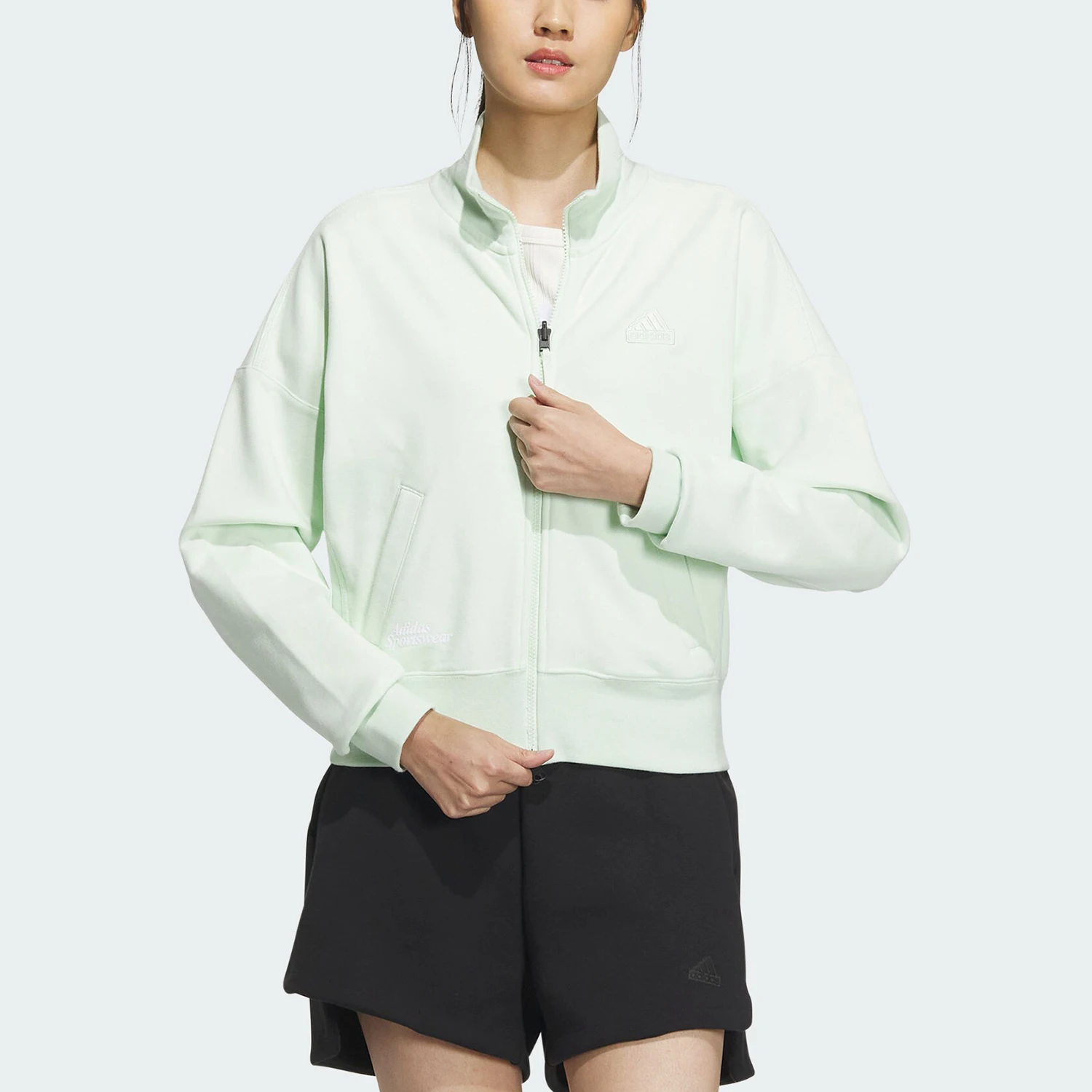 

Adidas Women's New Sports Casual Knit Stand-collar Jacket IM8849