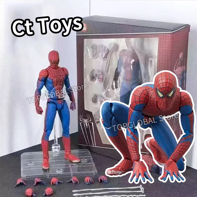 Ct Toys Mafex 001Spiderman Peter Parker Andrew Garfield The Amazing Spider-Man Shf Anime Action Figure Figurine Toys Customized