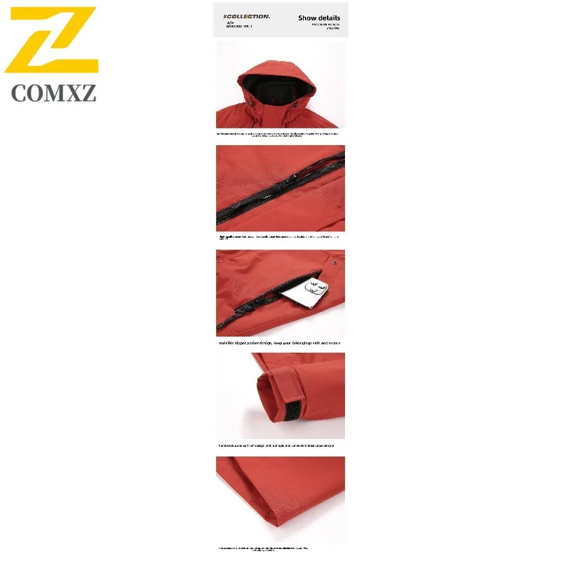 Men's Waterproof Windproof Hooded Jacket Fishing Workwear Outdoor Softshell Coat Tactical Hiking Spring Autumn Utility Parka